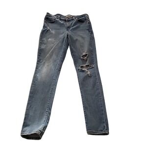 Levi Strauss 711 Skinny‎ Jeans Distressed Blue Denim Size 31